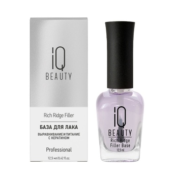 Средство для ногтей/ База IQ Beauty для лака выравнивание и питание с кератином/ Rich Ridge Filler Base, 12.5 мл