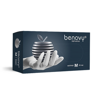 Перчатки Benovu M нитрил белый